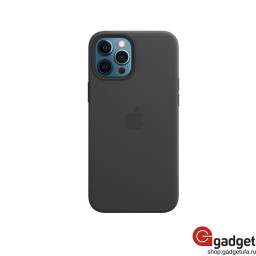 Чехол Apple Leather Case MagSafe для iPhone 12/12 Pro чёрный купить в Уфе