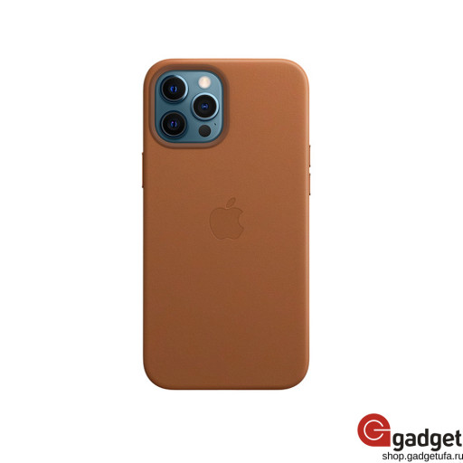 Чехол Apple Leather Case MagSafe для iPhone 12 Pro Max коричневый