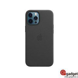 Чехол Apple Leather Case MagSafe для iPhone 12 Pro Max черный купить в Уфе