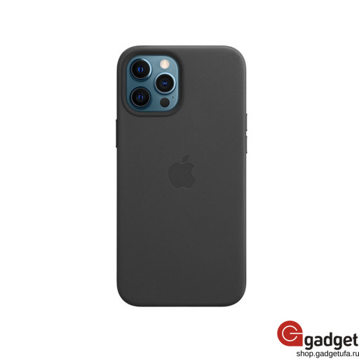 Чехол Apple Leather Case MagSafe для iPhone 12 Pro Max черный