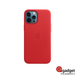 Чехол Apple Leather Case MagSafe для iPhone 12 Pro Max красный купить в Уфе