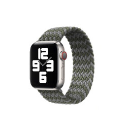Тканевый монобраслет для Apple Watch 38/40mm M плетеный W зелено-серый купить в Уфе