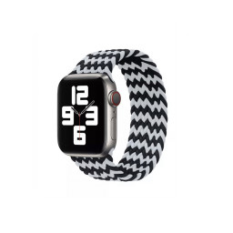 Тканевый монобраслет для Apple Watch 38/40mm M плетеный W черно-белый купить в Уфе