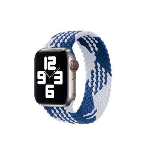 Тканевый монобраслет для Apple Watch 38/40mm M плетеный Z сине-белый