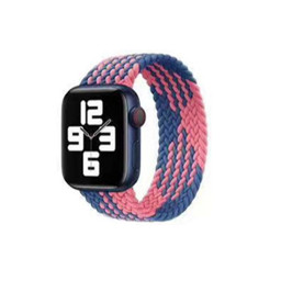 Тканевый монобраслет для Apple Watch 38/40mm M плетеный Z сине-розовый купить в Уфе