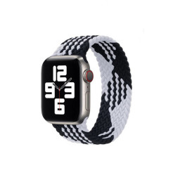 Тканевый монобраслет для Apple Watch 38/40mm M плетеный Z черно-белый купить в Уфе