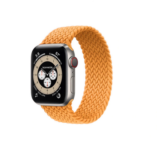 Тканевый монобраслет для Apple Watch 38/40mm M плетеный оранжевый