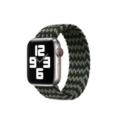 Тканевый монобраслет для Apple Watch 38/40mm S плетеный W черно-зеленый купить в Уфе