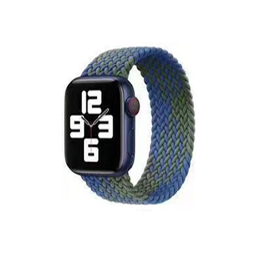 Тканевый монобраслет для Apple Watch 38/40mm S плетеный Z сине-зеленый