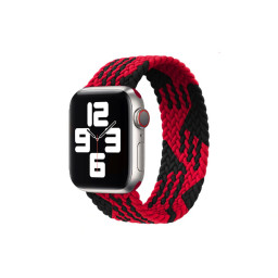 Тканевый монобраслет для Apple Watch 38/40mm S плетеный Z черно-красный купить в Уфе
