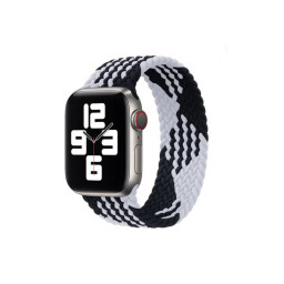 Тканевый монобраслет для Apple Watch 42/44mm M плетеный Z черно-белый купить в Уфе