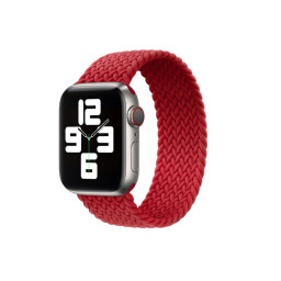Тканевый монобраслет для Apple Watch 42/44mm M плетеный красный купить в Уфе