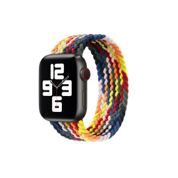 Тканевый монобраслет для Apple Watch 42/44mm M плетеный многоцветный купить в Уфе