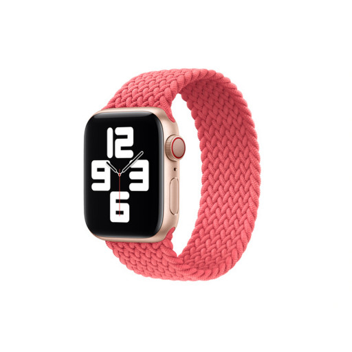 Тканевый монобраслет для Apple Watch 42/44mm M плетеный розовый