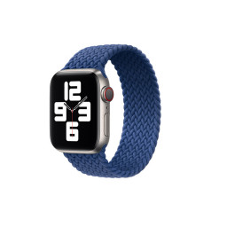 Тканевый монобраслет для Apple Watch 42/44mm M плетеный синий купить в Уфе
