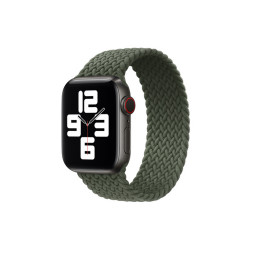 Тканевый монобраслет для Apple Watch 42/44mm M плетеный темно-зеленый купить в Уфе