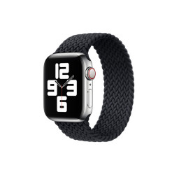 Тканевый монобраслет для Apple Watch 42/44mm M плетеный черный купить в Уфе