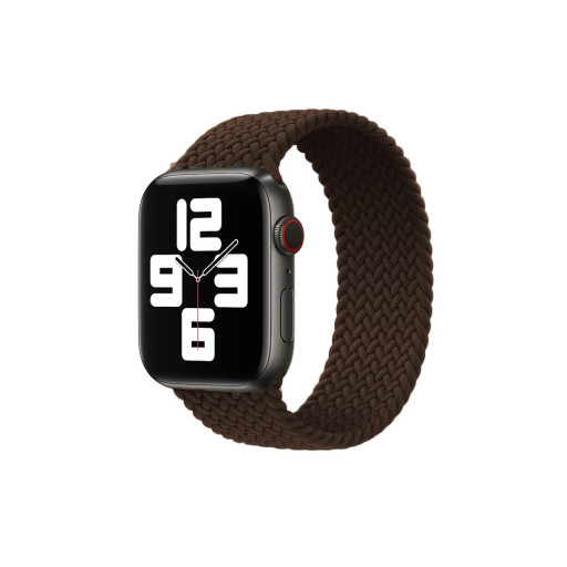 Тканевый монобраслет для Apple Watch 42/44mm S плетеный коричневый