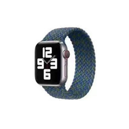 Тканевый монобраслет для Apple Watch 42/44mm S плетеный сине-зеленый купить в Уфе