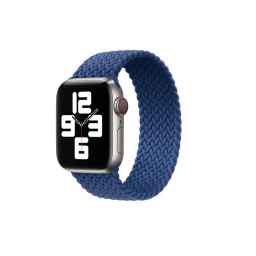 Тканевый монобраслет для Apple Watch 42/44mm S плетеный синий купить в Уфе