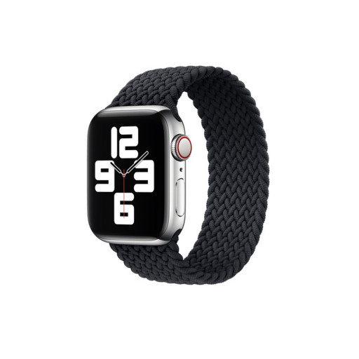 Тканевый монобраслет для Apple Watch 42/44mm S плетеный черный