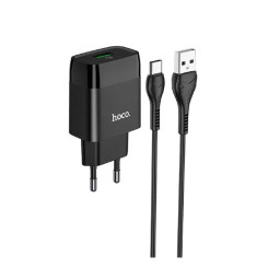 Сетевое зарядное устройство HOCO C72Q Single Port charger Set черное купить в Уфе