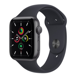EU Часы Apple Watch SE 2021 44 мм, Корпус из алюминия цвета «серый космос» ремешок «Тёмная ночь» купить в Уфе