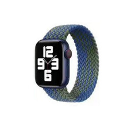 Тканевый монобраслет для Apple Watch 42/44mm M плетеный Z сине-зеленый купить в Уфе