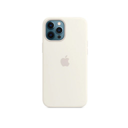 Накладка для iPhone 13 Pro Max с логотипом силиконовая белая купить в Уфе