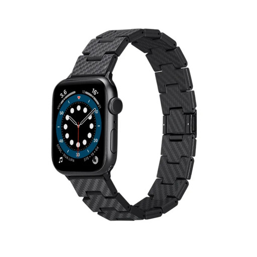 Ремешок Pitaka для Apple Watch 42/44/45mm Carbon Fiber Retro карбоновый черный