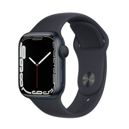 EU Часы Apple Watch Series 7 45 мм, Корпус из алюминия «тёмная ночь», спортивный ремешок купить в Уфе
