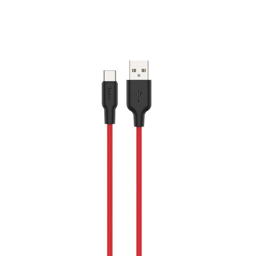 USB кабель Hoco X21 Plus Silicone Series Type-C Cable 25см красный