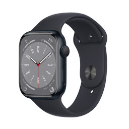 EU Часы Apple Watch Series 8 45 мм, Корпус из алюминия цвета «Тёмная ночь» спортивный ремешок купить в Уфе