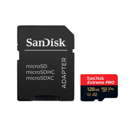 Карта памяти SanDisk microSDXC 128 ГБ Class 10, V30, A2, UHS Class 3, R/W 170/90 МБ/с, адаптер на SD купить в Уфе