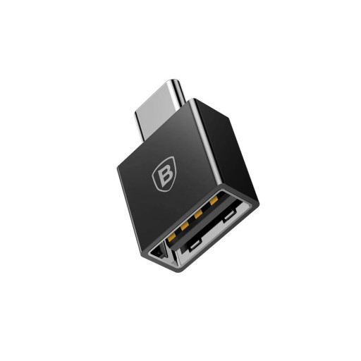 Переходник Baseus Exquisite Type-C Male to USB Female Adapter Converter 2.4A Черный CATJQ-B01