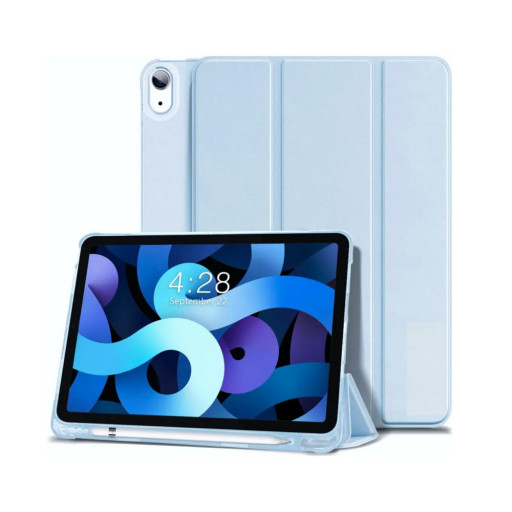 Чехол-книжка CCCase для iPad Air 4 2020/2022 с отделением для стилуса голубая