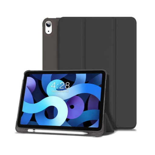 Чехол-книжка CCCase для iPad Air 4 2020/2022 с отделением для стилуса черная