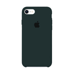 Накладка для iPhone 7/8/SE с логотипом силиконовая темно-зеленая купить в Уфе