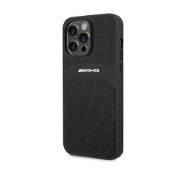 Накладка AMG для iPhone 14 Pro Max Leather Curved lines MagSafe черная купить в Уфе