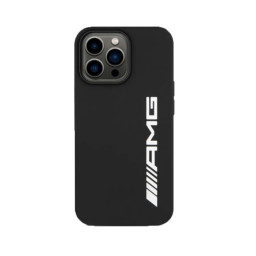 Накладка AMG для iPhone 14 Pro Max Liquid silicone Big white logo MagSafe черная купить в Уфе
