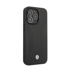 Накладка BMW для iPhone 13 Pro Max Signature Genuine leather Perforated MagSafe черная купить в Уфе