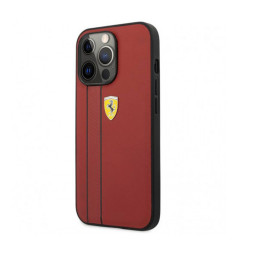 Накладка Ferrari для iPhone 13 Pro Genuine leather Debossed with metal logo красная купить в Уфе