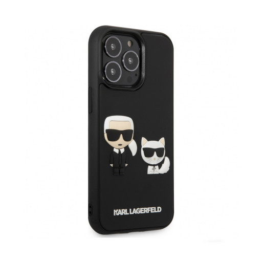 Накладка Lagerfeld для iPhone 13 Pro 3D Rubber Karl and Choupette черная