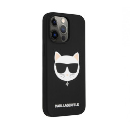 Накладка Lagerfeld для iPhone 13 Pro Liquid silicone Choupette MagSafe черная купить в Уфе
