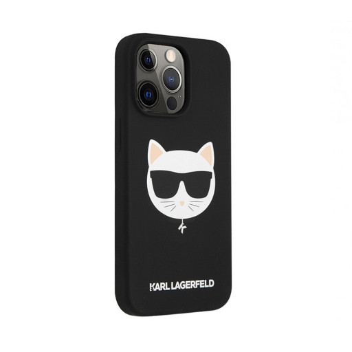 Накладка Lagerfeld для iPhone 13 Pro Liquid silicone Choupette MagSafe черная
