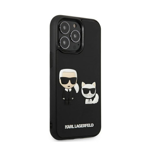 Накладка Lagerfeld для iPhone 13 Pro Max 3D Rubber Karl and Choupette черная
