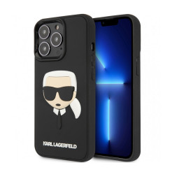 Накладка Lagerfeld для iPhone 14 Pro 3D Rubber Karl's head черная купить в Уфе