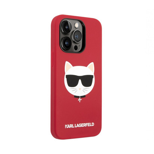 Накладка Lagerfeld для iPhone 14 Pro Liquid silicone Choupette MagSafe красная