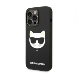 Накладка Lagerfeld для iPhone 14 Pro Liquid silicone Choupette MagSafe черная купить в Уфе