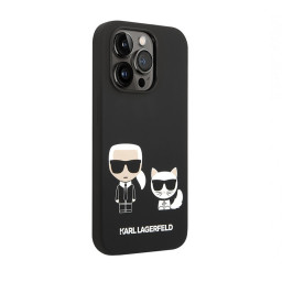 Накладка Lagerfeld для iPhone 14 Pro Liquid silicone Karl & Choupette черная купить в Уфе